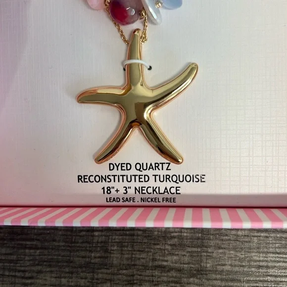 House Of Harlow 1960 | Reconstituted Turquoise Statement Starfish Necklace - Picture 2 of 6